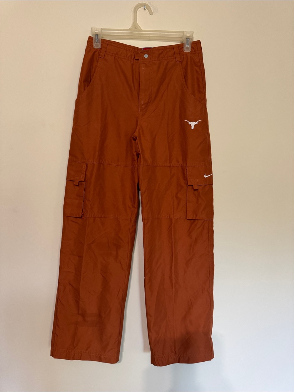 Nike Cargo Pants in Burnt Orange with White Logos - Waist 13 1/2, Inseam 10 1/2